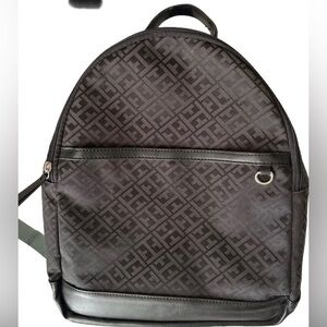 NWOT Tommy Hilfiger Monogram Jacquard Backpack BLACK 11”x14”x4” est